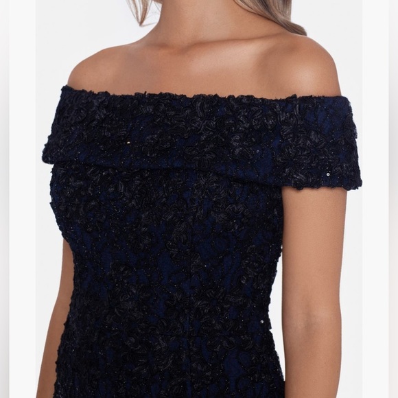 Xscape Evenings Off the Shoulder Sequin Lace Trumpet Gown - Picture 3 of 10